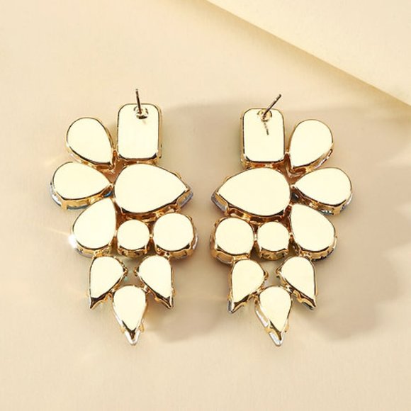 Earrings / Geometric Dangle Drop Earrings Multicolored Crystal Statement… - Picture 6 of 6